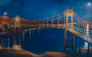 Écluse de Teddington, 2005, clair de lune